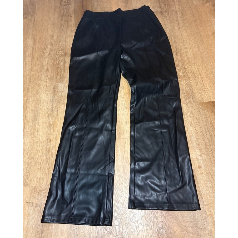 Cotton Bleu Faux Leather Pants